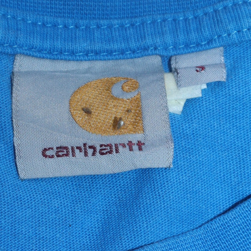 Carhartt Men's Blue Logo Regular Fit Cotton T-Shirt Size S