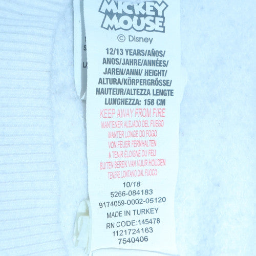Disney Girls White Glitter Mickey Mouse Crew Neck Sweatshirt 12-13Y 158cm