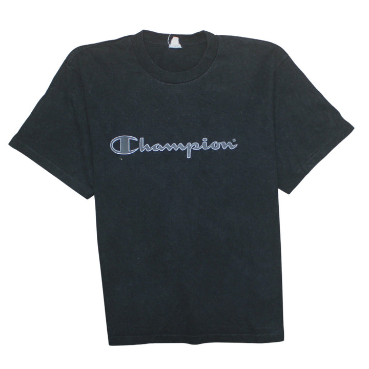 Champion Men's Black Cotton Short Sleeve T-Shirt Size L