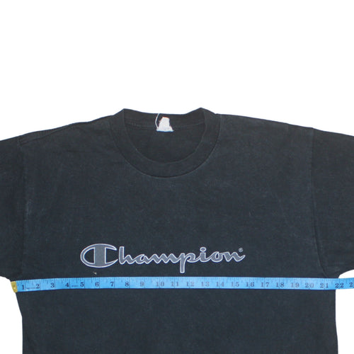 Champion Men's Black Cotton Short Sleeve T-Shirt Size L