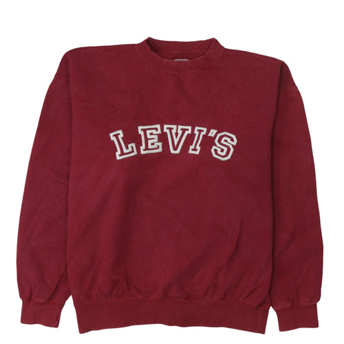 Levi's Men's Red XL Crew Neck Logo Pullover Sweatshirt