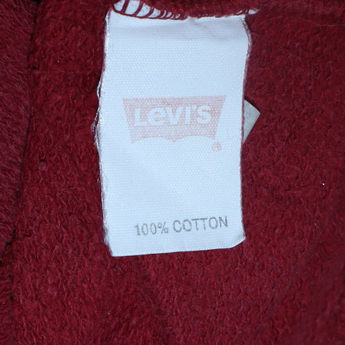 Levi's Men's Red XL Crew Neck Logo Pullover Sweatshirt