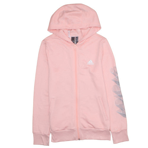 Adidas Teens Pink Full Zip Hoodie Sweatshirt Size XL 16 Years