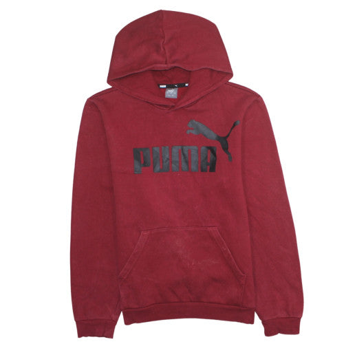 Puma Boys Red Hoodie 13-14 Years Pullover Fleece Sweatshirt