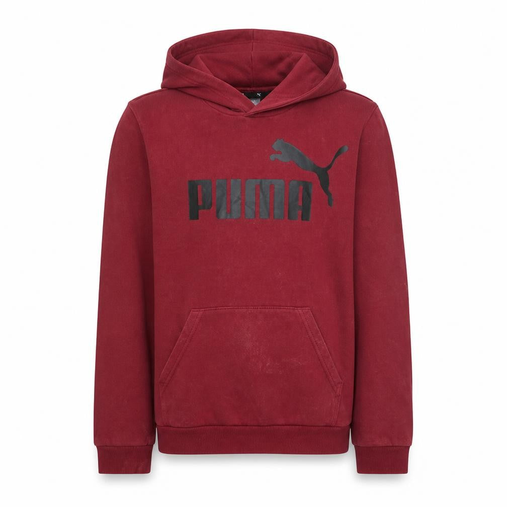 Front view of Puma boys’ red hoodie 13-14 years pullover fleece sweatshirt