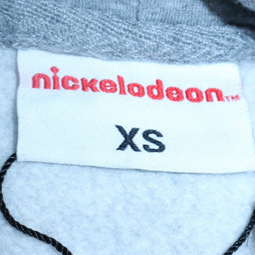 Nickelodeon Womens Grey XS Pullover Hoodie Cartoon Print