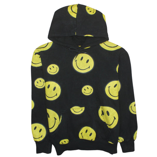 Chinatown Market Men Black Smiley Pullover Hoodie Size L Graphic Cotton