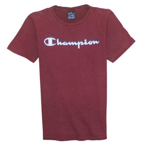 Champion Men's Burgundy Crew Neck Short Sleeve Cotton T-Shirt XL