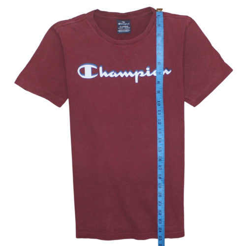 Champion Men's Burgundy Crew Neck Short Sleeve Cotton T-Shirt XL