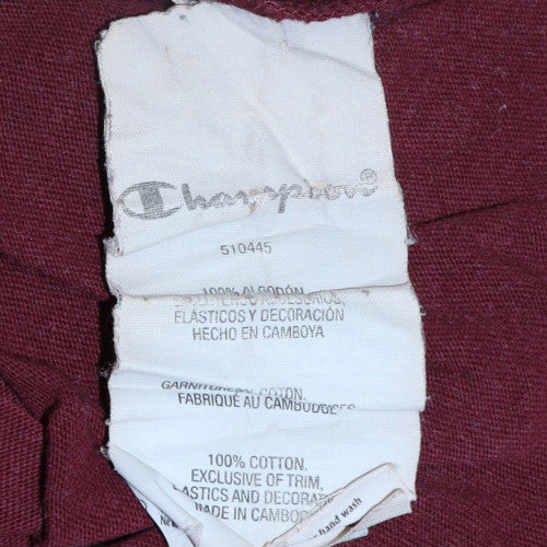 Champion Men's Burgundy Crew Neck Short Sleeve Cotton T-Shirt XL