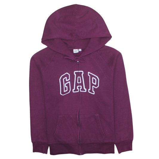 GAP Womens Purple Full Zip Hoodie XL Cotton Blend Logo Casual