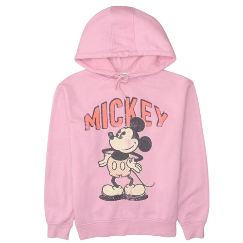 Disney Women Pink Mickey Graphic Pullover Hoodie XS