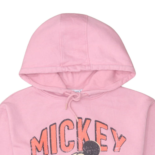 Disney Women Pink Mickey Graphic Pullover Hoodie XS