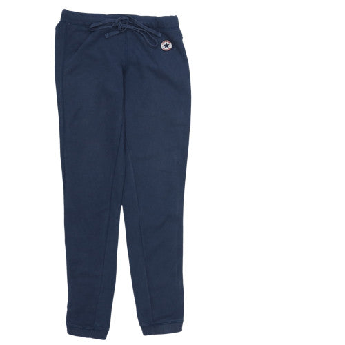 Converse Women's Blue Fleece Joggers Size M Drawstring Tapered Fit