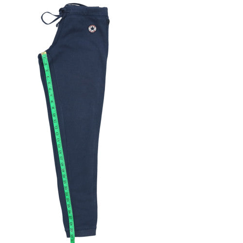 Converse Women's Blue Fleece Joggers Size M Drawstring Tapered Fit