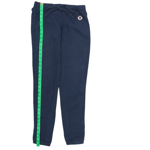 Converse Women's Blue Fleece Joggers Size M Drawstring Tapered Fit