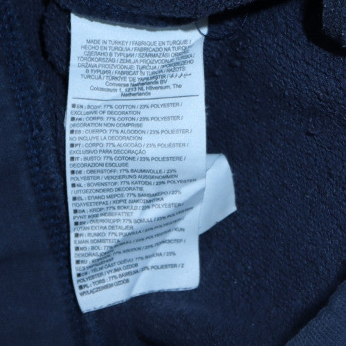 Converse Women's Blue Fleece Joggers Size M Drawstring Tapered Fit