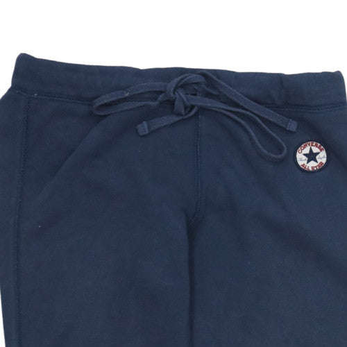 Converse Women's Blue Fleece Joggers Size M Drawstring Tapered Fit