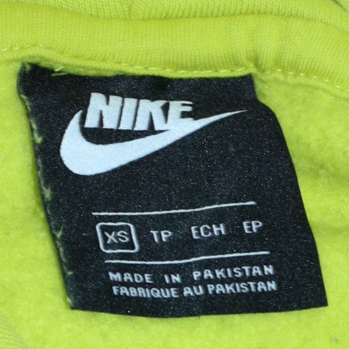 Nike Men's Yellow Pullover Hoodie XS Regular Fit Fleece