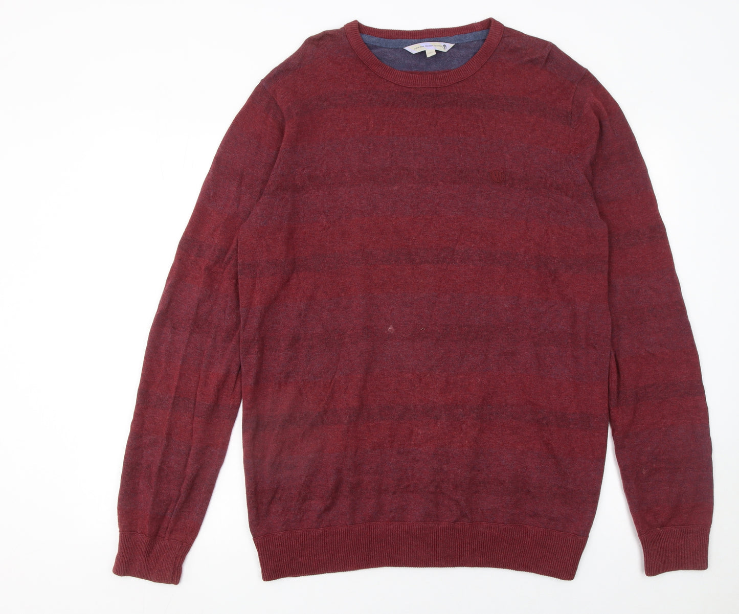 Climb High Dig Deep Ski Steep Men’s Red Wool Cotton Crew Neck Jumper L