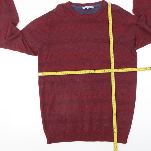 Climb High Dig Deep Ski Steep Men’s Red Wool Cotton Crew Neck Jumper L