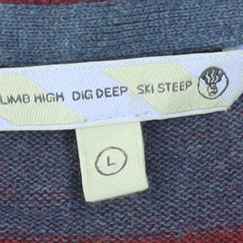 Climb High Dig Deep Ski Steep Men’s Red Wool Cotton Crew Neck Jumper L