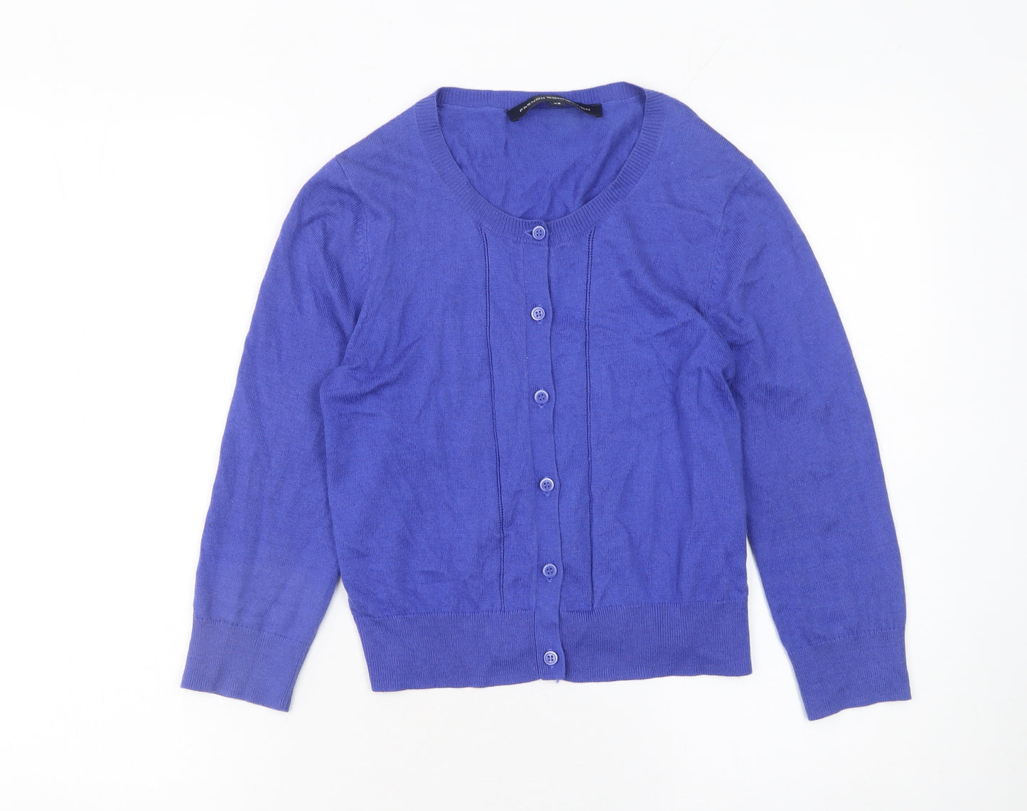 French Connection Women's Blue Cardigan XS Crew Neck Knit