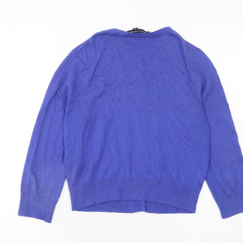 French Connection Women's Blue Cardigan XS Crew Neck Knit