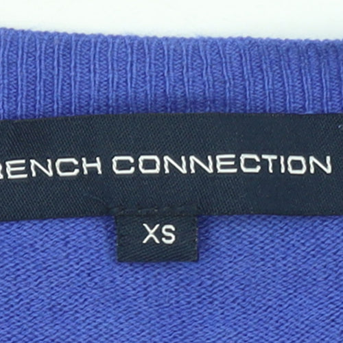 French Connection Women's Blue Cardigan XS Crew Neck Knit