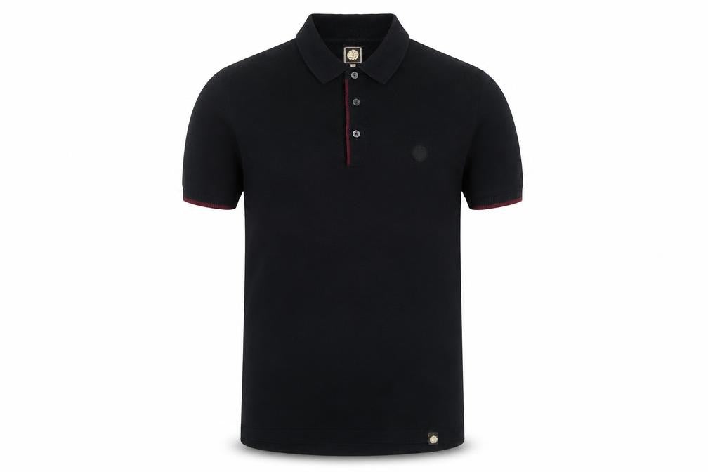 Pretty Green Men's Black XS Cotton Polo Shirt Short Sleeve Classic Fit