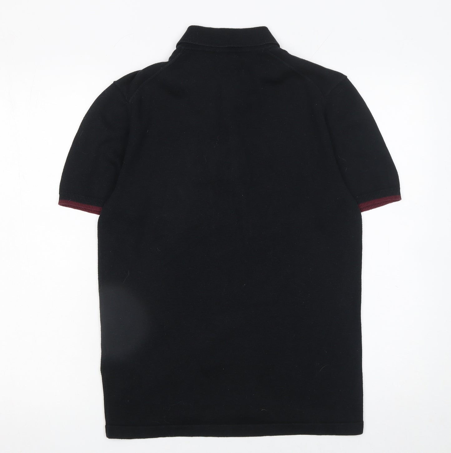 Pretty Green Men's Black XS Cotton Polo Shirt Short Sleeve Classic Fit