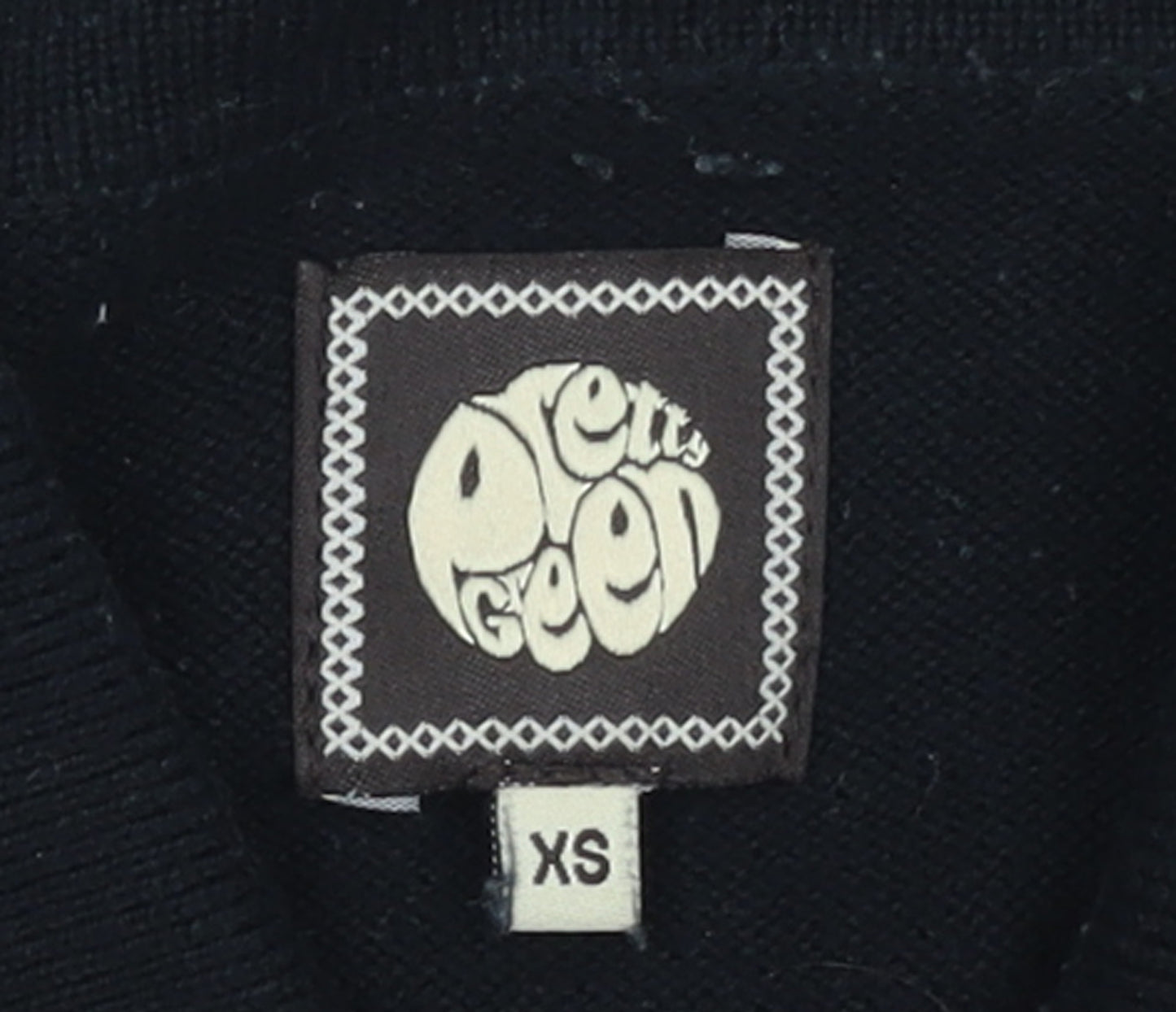 Pretty Green Men's Black XS Cotton Polo Shirt Short Sleeve Classic Fit