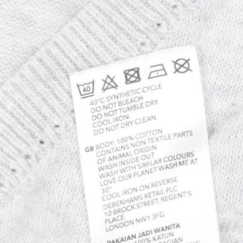 RJR John Rocha Women's Grey Cotton Button Front V-Neck Cardigan Size 22