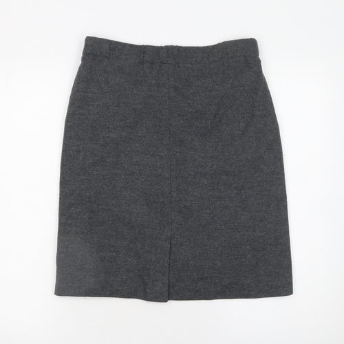 Nicola Farhi Womens Grey Wool Wrap Knee Length Skirt UK 8