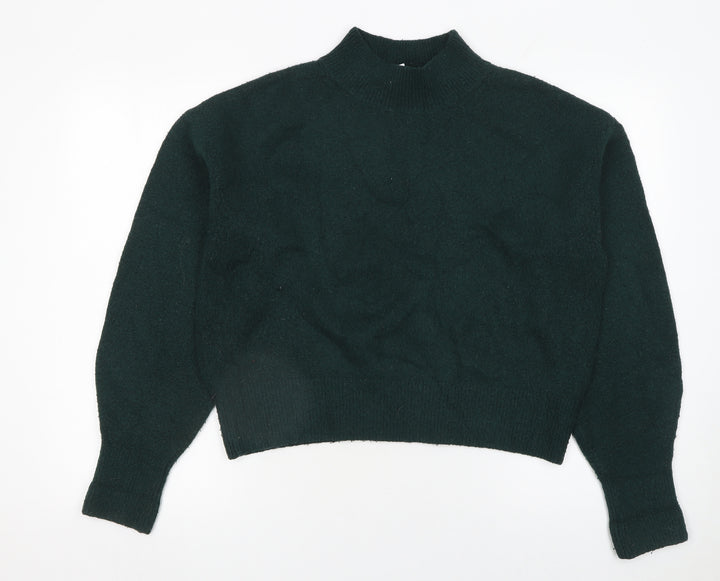 & Other Stories Women Green Mock Neck Knit Pullover Jumper Size S