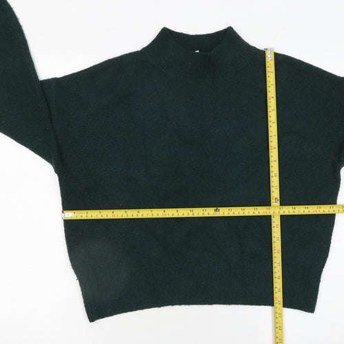 & Other Stories Women Green Mock Neck Knit Pullover Jumper Size S