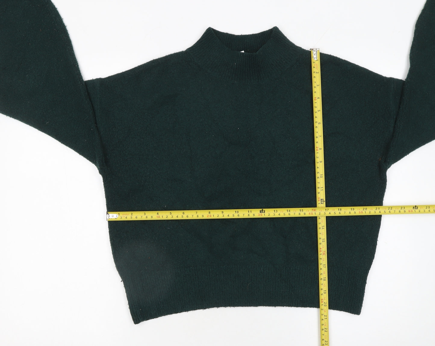 & Other Stories Women Green Mock Neck Knit Pullover Jumper Size S