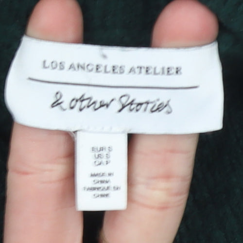 & Other Stories Women Green Mock Neck Knit Pullover Jumper Size S