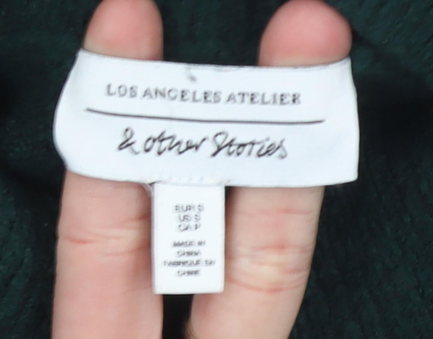 & Other Stories Women Green Mock Neck Knit Pullover Jumper Size S