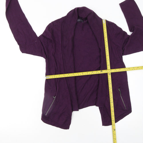 Marks and Spencer Women's Purple Size 8 Knit Open Zip Cardigan