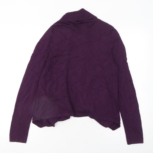 Marks and Spencer Women's Purple Size 8 Knit Open Zip Cardigan