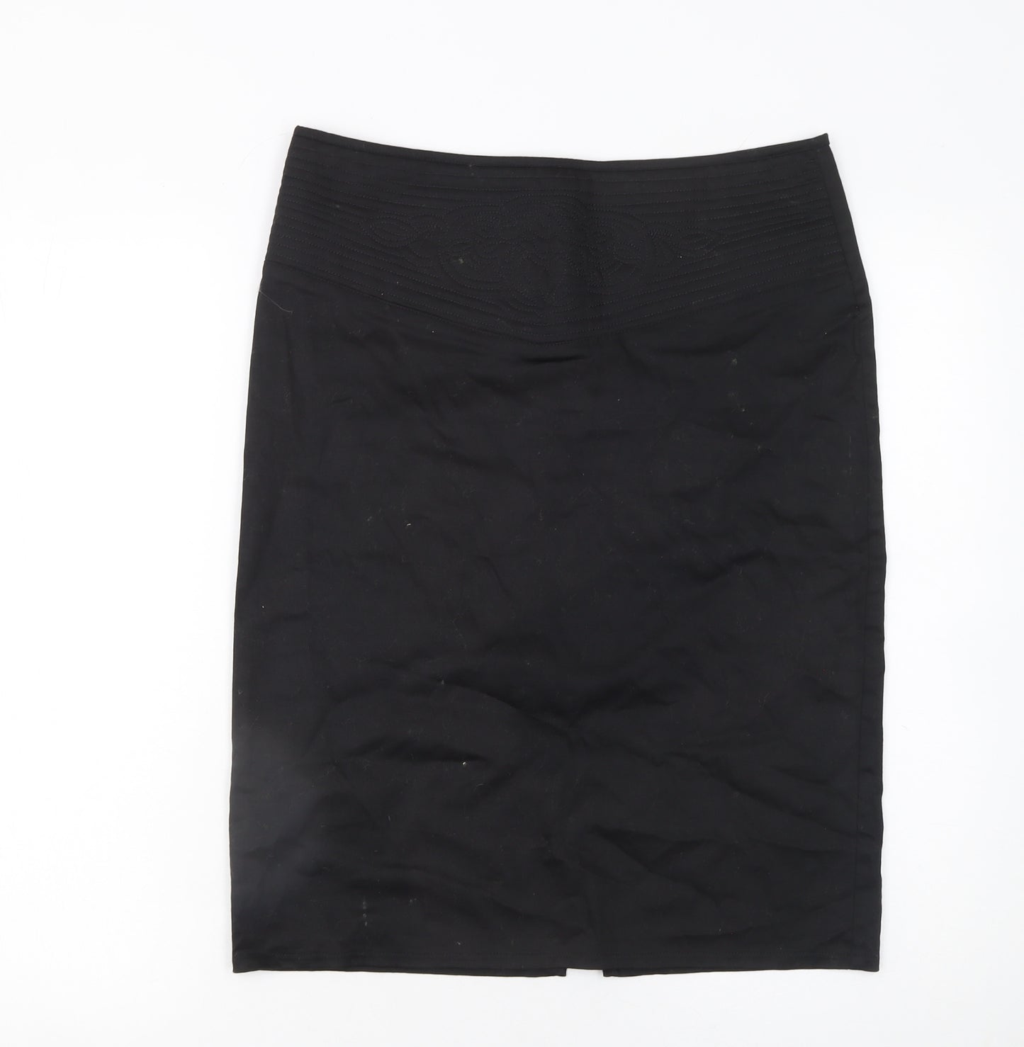 New Look Women's Black Cotton Stretch Pencil Skirt UK 12