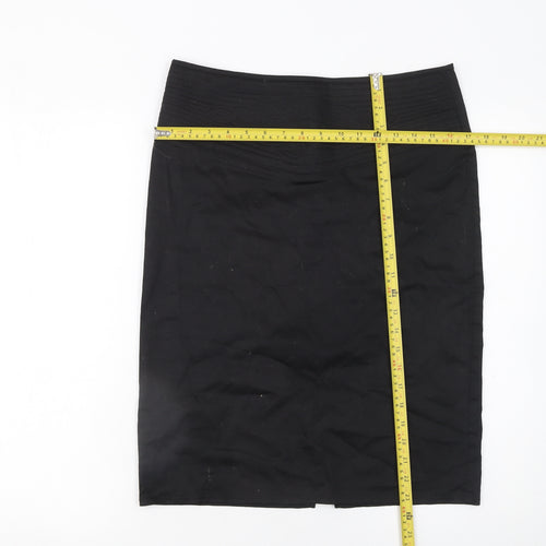 New Look Women's Black Cotton Stretch Pencil Skirt UK 12