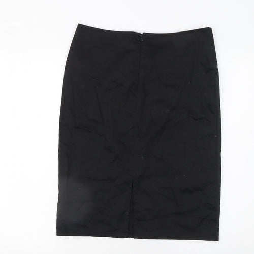 New Look Women's Black Cotton Stretch Pencil Skirt UK 12