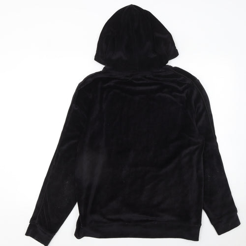 River Island Womens Black Velour Hooded Pullover Hoodie Size M
