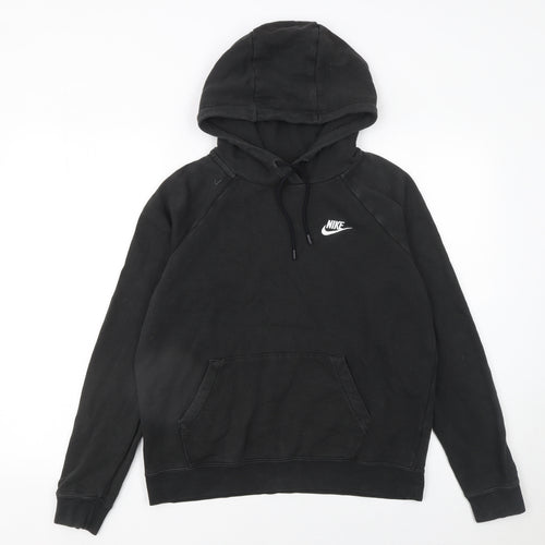 Nike Women Black Small Pullover Hoodie Sweatshirt Fleece Logo