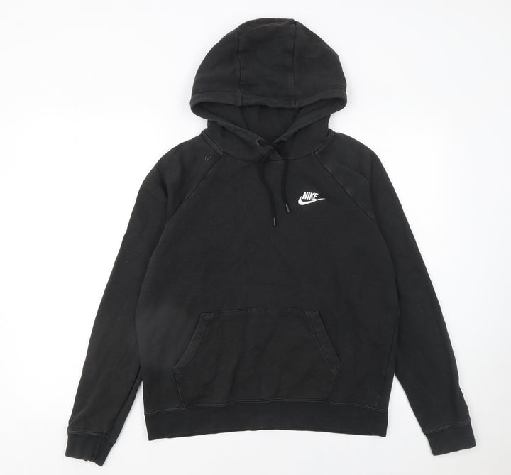 Nike Women Black Small Pullover Hoodie Sweatshirt Fleece Logo