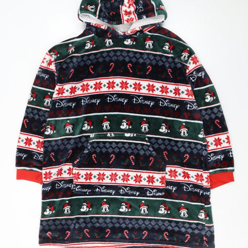 Disney Boys Multicoloured L Fleece Mickey Mouse Hooded Christmas Robe