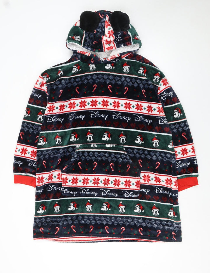 Disney Boys Multicoloured L Fleece Mickey Mouse Hooded Christmas Robe