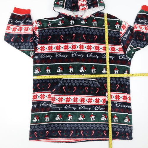 Disney Boys Multicoloured L Fleece Mickey Mouse Hooded Christmas Robe